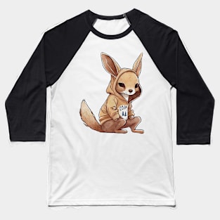 Cartoon Kangaroo Wearing Hoodie Baseball T-Shirt